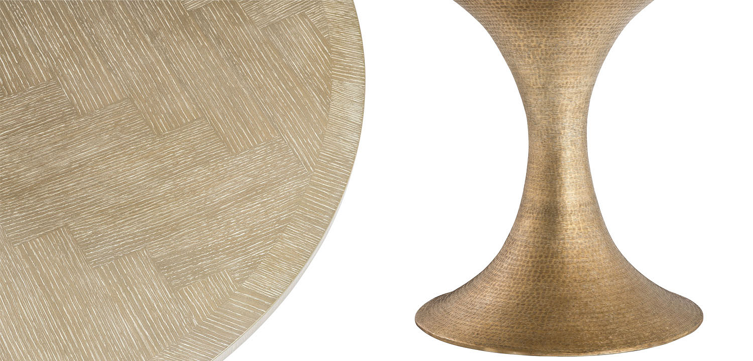 Обеденный стол Eichholtz DINING TABLE MELCHIOR ROUND brass Обеденный стол Eichholtz DINING TABLE MELCHIOR ROUND brass - Loft-Concept в Челябинске
