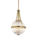 Подвесной светильник с рифленым стеклянным плафоном в форме шара Kichler варинант исполнения - 1 | Loft Concept в Челябинске