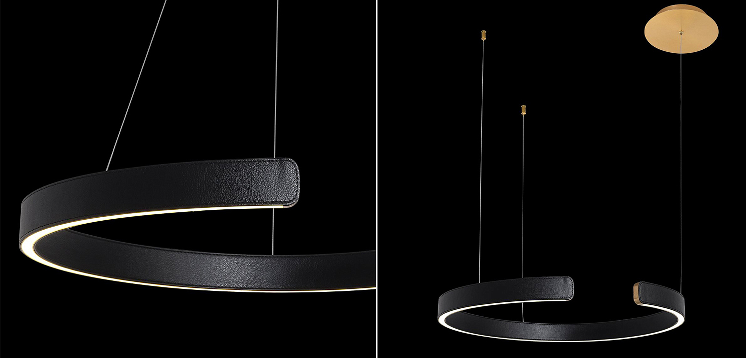 Подвесной светильник Half Ring black leather 60 Подвесной светильник Half Ring black leather 60 - Loft-Concept в Челябинске