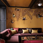 Обои с вышивкой ручной работы Étienne Original colourway on wool sateen варинант исполнения - 2 | Loft Concept в Челябинске