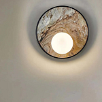 Бра круглое с каменным диском в металлической раме Sandstone Painting варинант исполнения - 4 | Loft Concept в Челябинске