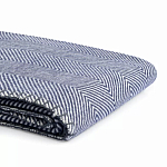 Плед из шерсти мериноса темно-синего цвета 130×180 см Indigo Waves варинант исполнения - 3 | Loft Concept в Челябинске