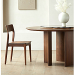 Стол обеденный круглый с двойной столешницей Walnut Wood Table варинант исполнения - 1 | Loft Concept в Челябинске