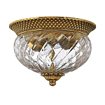 Потолочный светильник цвета латунь с прозрачным рифленым плафоном в форме чаши Hinkley варинант исполнения - 5 | Loft Concept в Челябинске