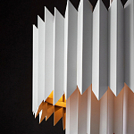 Люстра белая с гофрированным двойным абажуром Corrugated Double Lampshade варинант исполнения - 4 | Loft Concept в Челябинске