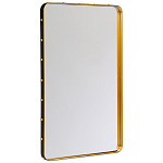 Зеркало прямоугольное в металлической раме с кожаной отделкой Loft in Reflection варинант исполнения - 1 | Loft Concept в Челябинске