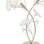 Настольная лампа с изогнутыми золотыми ветвями и белыми лепестками Wintery flovers варинант исполнения - 1 | Loft Concept в Челябинске
