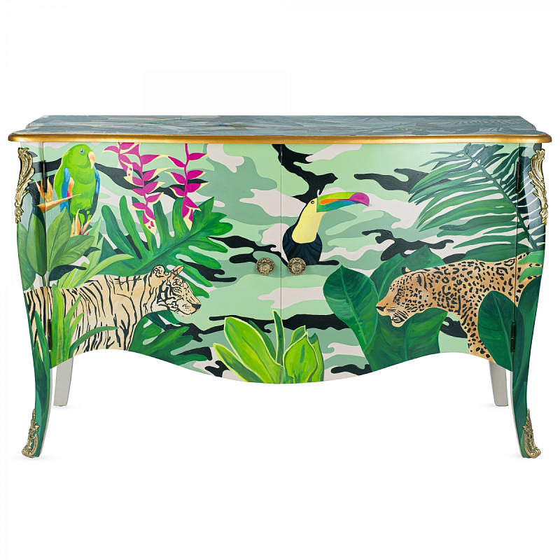 Комод L.XV DRESSER Flowers Jungle Серебряный Зеленый Комод L.XV DRESSER Flowers Jungle Серебряный Зеленый в Челябинске | Loft Concept