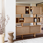 Приставной стол с отделкой из джута Juti D30 см варинант исполнения - 7 | Loft Concept в Челябинске