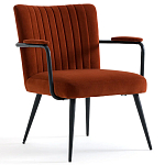 Кресло бархатное с подлокотниками на металлическом каркасе Oriel Retro Armchair варинант исполнения - 1 | Loft Concept в Челябинске