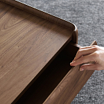 Прикроватный деревянный столик с 2-мя ящиками Moon Walnut Furniture варинант исполнения - 9 | Loft Concept в Челябинске