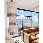 Люстра круглая трехъярусная из бахромы Milk Gradient Braided Fringe варинант исполнения - 3 | Loft Concept в Челябинске