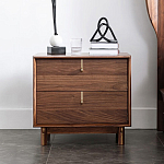 Прикроватный деревянный столик с ящиками Moon Walnut Furniture варинант исполнения - 2 | Loft Concept в Челябинске