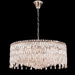 Люстра круглая с хрустальными подвесками на серебряном каркасе Roul Crystal Light варинант исполнения - 7 | Loft Concept в Челябинске
