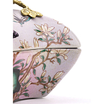 Шкатулка фиолетового цвета с рисунком бабочек и крышкой с фигуркой птицы на ветке Eden Garden варинант исполнения - 5 | Loft Concept в Челябинске