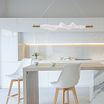 Люстра горизонтальная с волнистым белым плафоном Golden Swirl варинант исполнения - 11 | Loft Concept в Челябинске