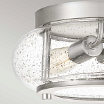 Потолочный светильник цвета никель с плафоном из прозрачного фактурного стекла Quoizel варинант исполнения - 2 | Loft Concept в Челябинске