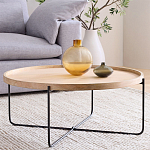 Журнальный стол с круглой деревянной столешницей Urban Style Space варинант исполнения - 2 | Loft Concept в Челябинске