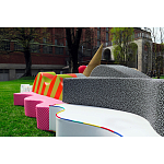 Дизайнерский модульный диван волнистой формы с цветным принтом Poltronova Superonda Sofa варинант исполнения - 37 | Loft Concept в Челябинске