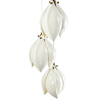 Подвесной светильник светодиодный с 6-ю белыми плафонами в виде цветов Flower Light Gold варинант исполнения - 3 | Loft Concept в Челябинске