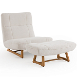 Кресло с обивкой букле Lino White  Boucle Armchair варинант исполнения - 6 | Loft Concept в Челябинске