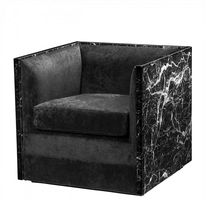 Кресло Eichholtz Chair Calabria Черный Черный Мрамор Nero Кресло Eichholtz Chair Calabria Черный Черный Мрамор Nero в Челябинске | Loft Concept