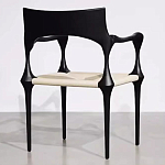 Стул дизайнерский с плетеным сидением Kronos Dining Chair Black варинант исполнения - 5 | Loft Concept в Челябинске