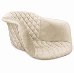 Барный стул со спинкой и подлокотниками на 4-х деревянных ножках Кремовый Велюр Ava Charm варинант исполнения - 2 | Loft Concept в Челябинске