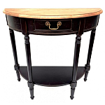 Консоль полукруглая из массива березы с ящиком и полкой в стиле прованс Vintage варинант исполнения - 2 | Loft Concept в Челябинске