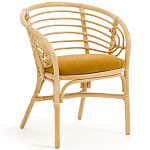 Кресло из ротанга с сиденьем из велюра Vini Rattan Armchair варинант исполнения - 1 | Loft Concept в Челябинске