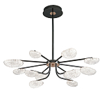 Люстра черного цвета с 12-ю прозрачными плафонами овальной формы Iona chandelier варинант исполнения - 2 | Loft Concept в Челябинске