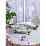 Блюдо овальное из голубого фарфора с ручками в виде бабочек и цветочным рисунком Blue Garden варинант исполнения - 6 | Loft Concept в Челябинске