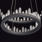 Люстра с двумя кольцами черного цвета с хрустальными элементами QUARTZ CRYSTAL варинант исполнения - 10 | Loft Concept в Челябинске