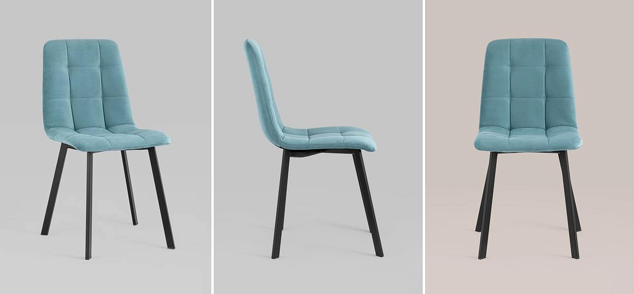 Стул NANCY S Chair Голубой велюр Стул NANCY S Chair Голубой велюр - Loft-Concept в Челябинске