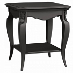 Стол журнальный черный из массива бука с полкой в стиле прованс Black Provence варинант исполнения - 2 | Loft Concept в Челябинске