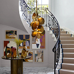 Люстра креативная из дисков цвета латунь Constellation Light and Style варинант исполнения - 5 | Loft Concept в Челябинске