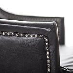 Кресло из натуральной кожи на 4-х деревянных ножках из массива бука Daniel Leather Armchair black варинант исполнения - 4 | Loft Concept в Челябинске