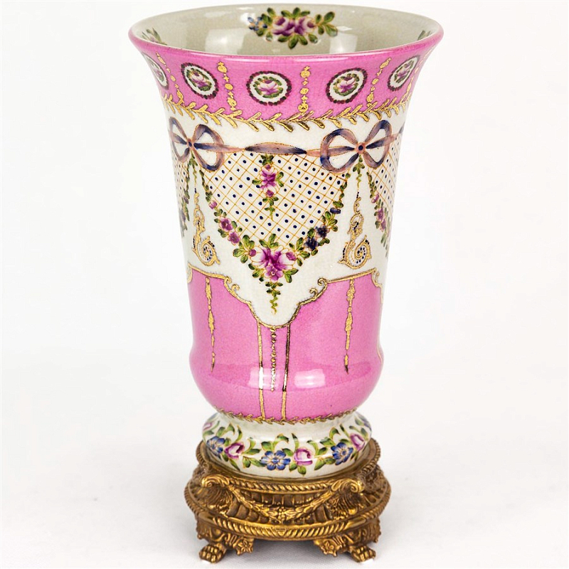 Фарфоровая ваза Pink Porcelain Vase Розовый (Rose) Бронза Фарфоровая ваза Pink Porcelain Vase Розовый (Rose) Бронза в Челябинске | Loft Concept