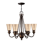 Люстра бронзового цвета с конусными плафонами из бежевого стекла Hinkley варинант исполнения - 2 | Loft Concept в Челябинске