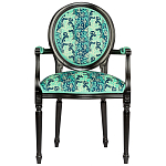 Стул из натурального бука с подлокотниками Ikat Pattern бирюзовый варинант исполнения - 1 | Loft Concept в Челябинске