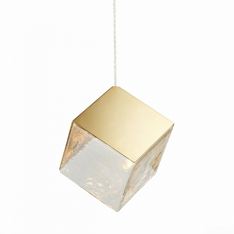Подвесной светильник Lamp golden cube Золотой Прозрачный Подвесной светильник Lamp golden cube Золотой Прозрачный в Челябинске | Loft Concept