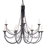 Люстра черного цвета ручной работы с канделябрами и переплетенной проволочной драпировкой Elstead Lighting варинант исполнения - 1 | Loft Concept в Челябинске