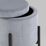 Серо-голубой пуф на черных ножках SANJAY варинант исполнения - 3 | Loft Concept в Челябинске