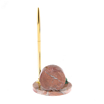 Часы настольные с шариковой металлической ручкой из натурального камня Stone Clock варинант исполнения - 9 | Loft Concept в Челябинске