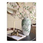 Ваза высокая с зелеными цветочными и птичьими мотивами Vase Inspired by Nature варинант исполнения - 4 | Loft Concept в Челябинске