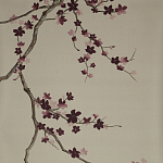 Обои ручная роспись Cherry Tree Special Colourway on Icefield dyed silk варинант исполнения - 2 | Loft Concept в Челябинске