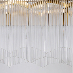 Люстра прямоугольная на цепях с прозрачными трубками и волнистым краем Nembus варинант исполнения - 5 | Loft Concept в Челябинске