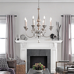 Люстра серебряного цвета с состаренным эффектом и декоративным подвесным шаром Kichler варинант исполнения - 3 | Loft Concept в Челябинске