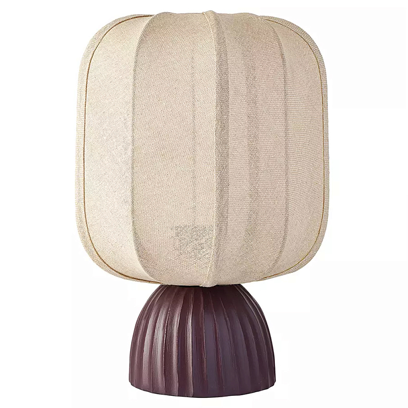 Настольная лампа с фактурным основанием и бежевым тканевым абажуром Modern Textured Table Lamp Бежевый Вишневый Настольная лампа с фактурным основанием и бежевым тканевым абажуром Modern Textured Table Lamp Бежевый Вишневый в Челябинске | Loft Concept