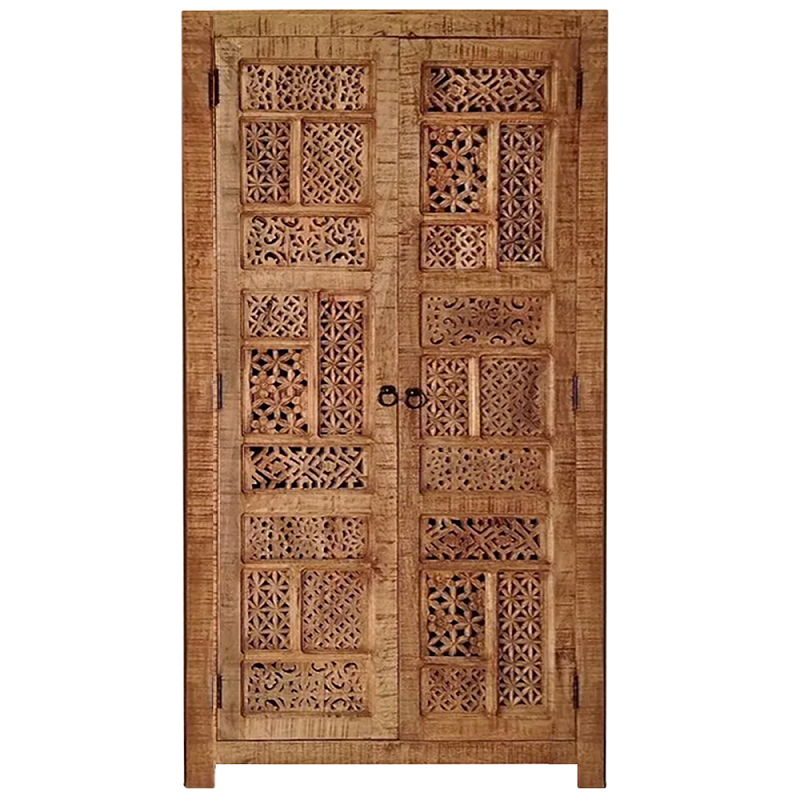 Этнический шкаф с орнаментом резьба из дерева Indian Antique Furniture Коричневый Этнический шкаф с орнаментом резьба из дерева Indian Antique Furniture Коричневый в Челябинске | Loft Concept
